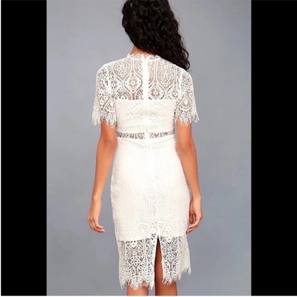 Lulu's Remarkable White Lace Midi Dress. Medium. NWT. - Picture 13 of 15